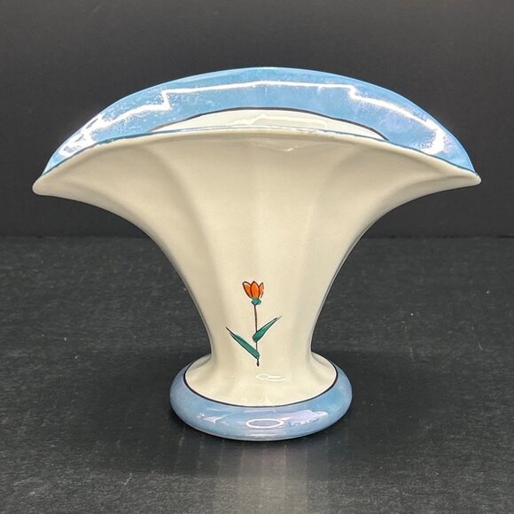 Vintage Meito China Japanese Flared Vase Porcelain Floral Motif Painted Japan - Picture 3 of 10